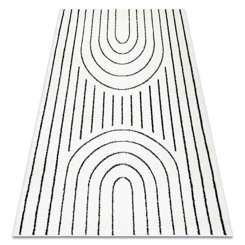 Dywan MODE 8494 geometryczny krem / czarny 140x190 cm