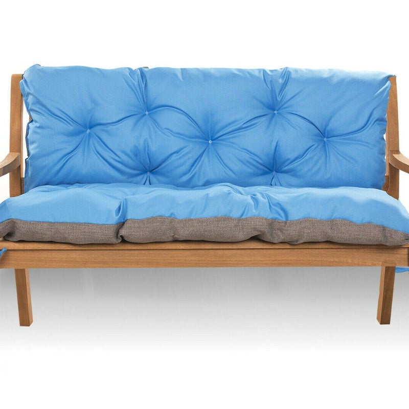Poduszka ogrodowa na ławkę 120x60x60cm poduszka na meble ogrodowe niebieska, poduszka na balkon taras, poducha ogrodowa na huśtawkę