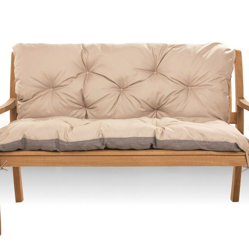 Poduszka ogrodowa na ławkę 120x60x60cm poduszka na meble ogrodowe beżowa, poduszka na balkon taras, poducha ogrodowa na huśtawkę