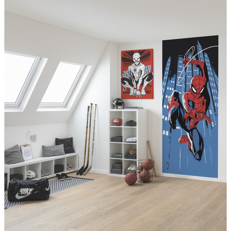 Fototapeta Człowiek Pająk niebieskimIczerwonym - 100 x 250 cm - KOMAR