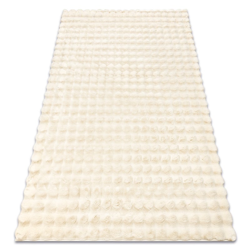 Dywan BUBBLE kość słoniowa 12 IMITACJA FUTRA KRÓLIKA strukturalny 3D 200x290 cm