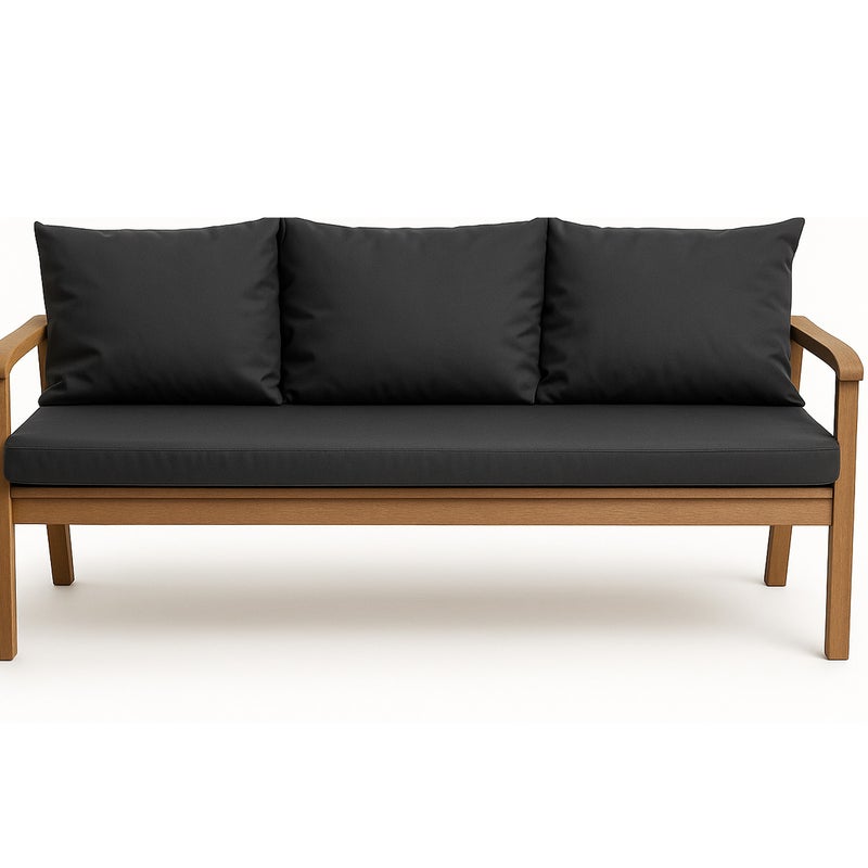 Poduszka ogrodowa na ławkę 150x60x50cm poduszka na meble ogrodowe antracyt, poduszka na balkon taras, poducha ogrodowa na huśtawkę