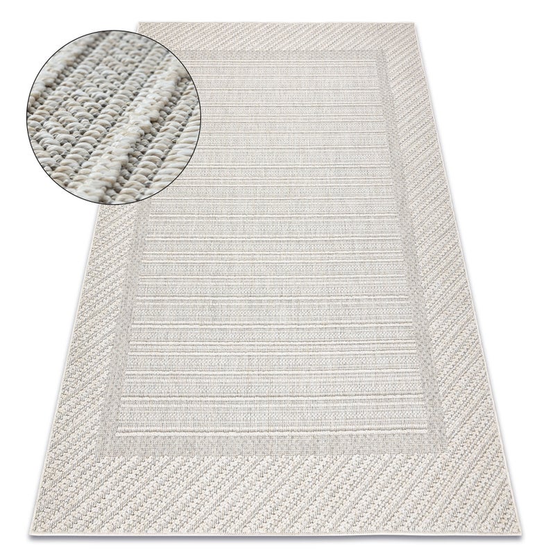 Dywan JERSEY 19261 szary - Ramka pętelkowy, strukturalny BOHO 200x290 cm