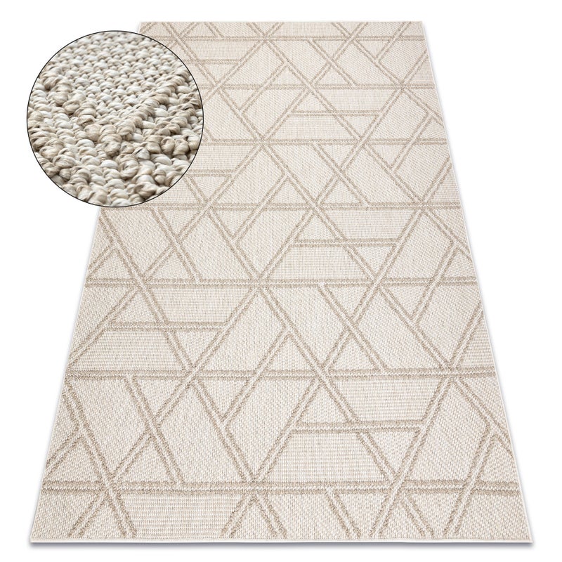Dywan JERSEY 19241 beż - Romby, geometryczny pętelkowy, strukturalny BOHO 60x100 cm
