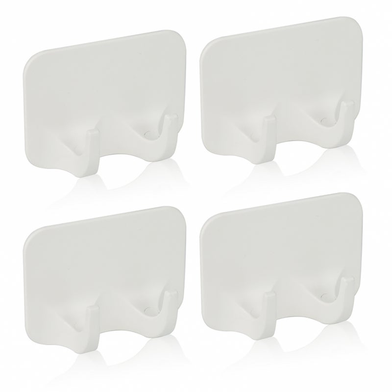 4 sztuki samoprzylepnych haczyków ściennych, zdejmowane, wodoodporne, bezszwowe, bez gwoździ, do łazienki, na ręczniki, sufit, łazienka (białe)