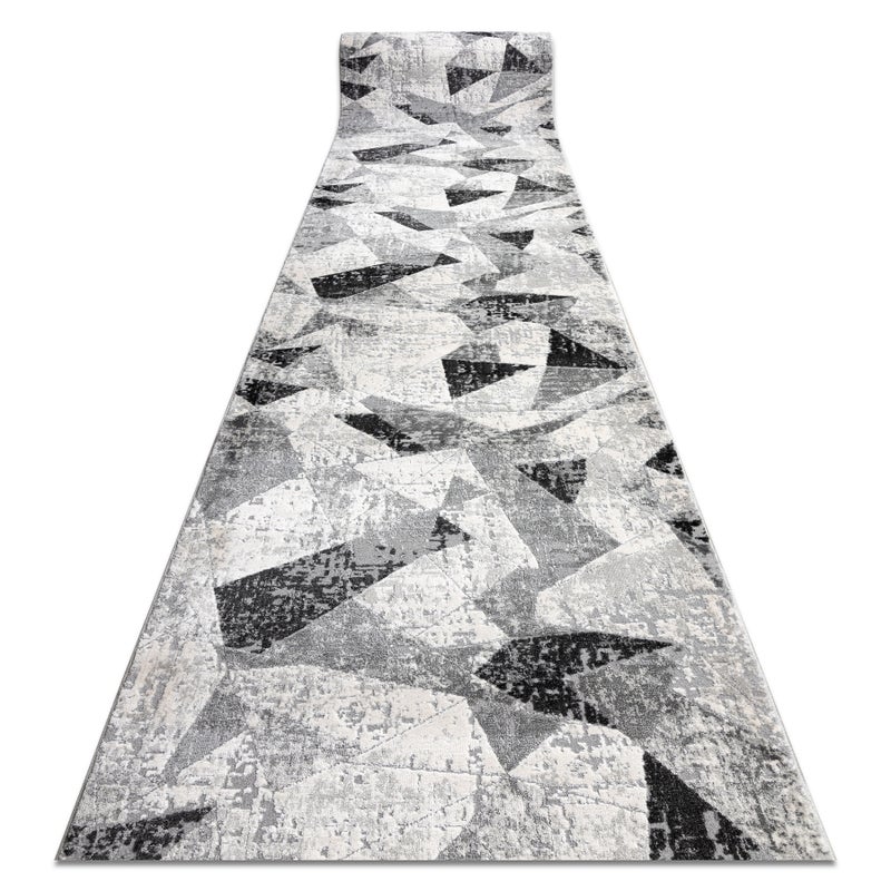 Chodnik nowoczesny TULS 51211 Geometryczny antracyt 120 cm 120x660 cm