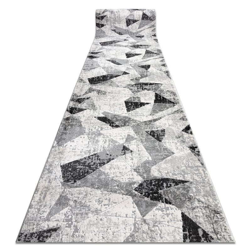 Chodnik nowoczesny TULS 51211 Geometryczny antracyt 120 cm 120x1100 cm