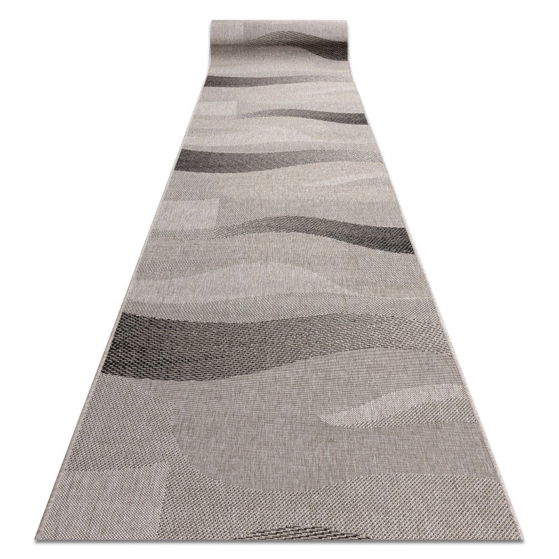 CHODNIK SIZAL FLOORLUX wzór 20212 silver / black 70 cm 70x1400 cm
