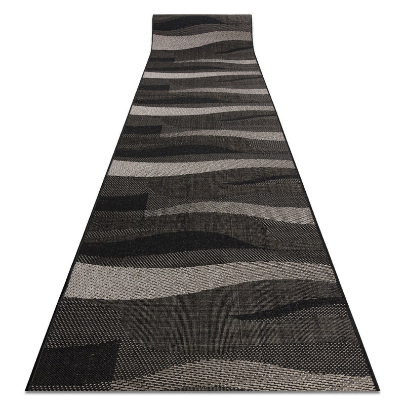 CHODNIK SIZAL FLOORLUX wzór 20212 black / silver 120 cm 120x260 cm