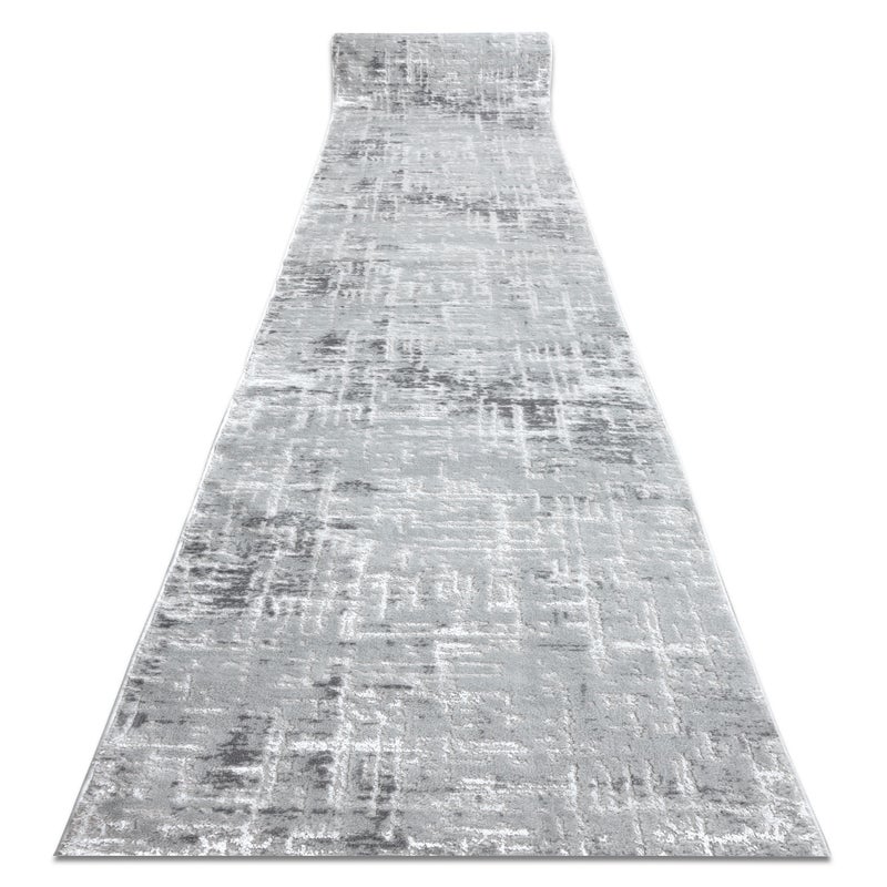 Chodnik Strukturalny MEFE 8722 dwa poziomy runa szary / biały 200 cm 200x100 cm