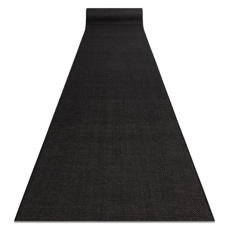 CHODNIK SIZAL FLOORLUX wzór 20433 czarny GŁADKI 120 cm 120x960 cm