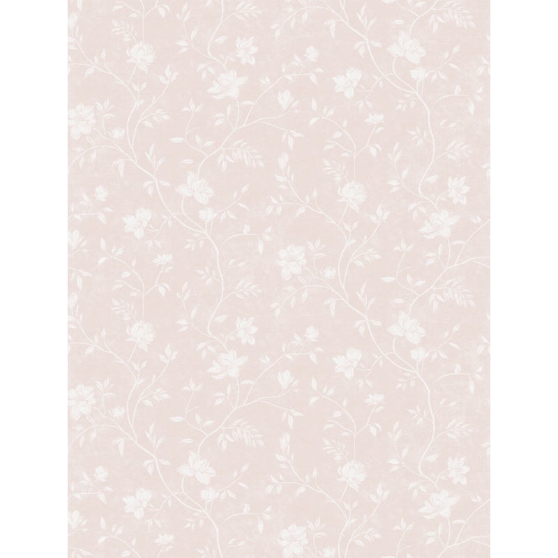 Tapeta kwiaty pudrowego różuIbiałym - 53 cm x 10 m - SANDERS & SANDERS