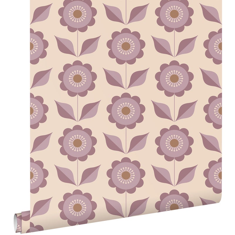 Tapeta kwiaty fioletowym - 50 x 900 cm - ESTAHOME