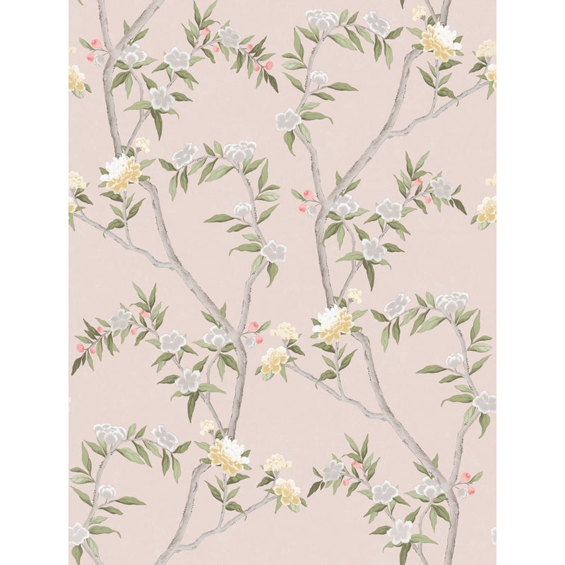 Tapeta kwiaty starego różuIszaro zielonym - 53 cm x 10 m - SANDERS & SANDERS