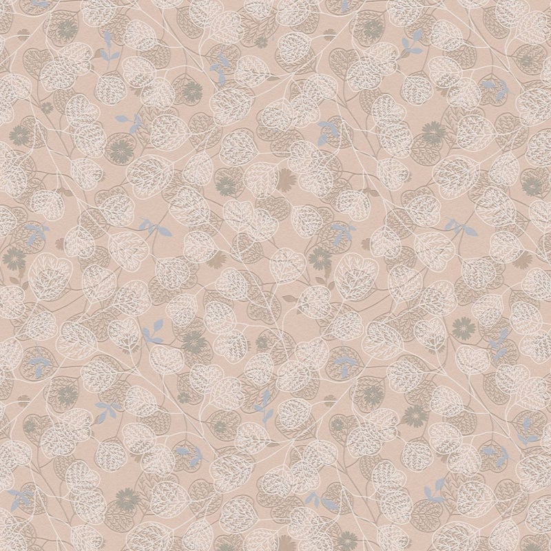 Tapeta kwiaty różowym,białym,niebieskimIszarym - 53 cm x 10.05 m - LIVINGWALLS