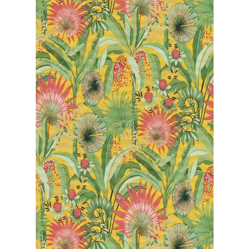 Tapeta tropikalne liście żółtymIzielonym - 53 cm x 10.05 m - ERISMANN