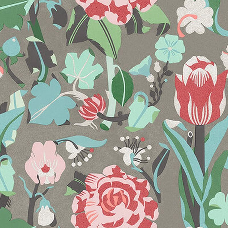 Tapeta kwiaty brązowym - 49 cm x 10.05 m - BORASTAPETER