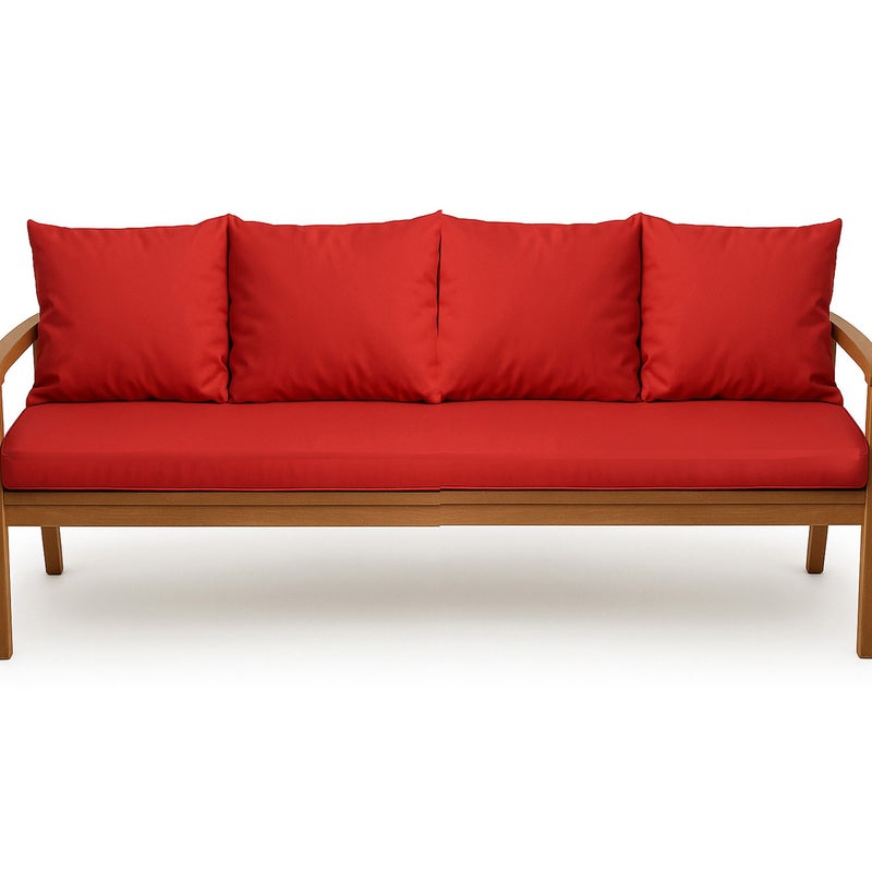 Poduszka ogrodowa na ławkę 180x60x50cm poduszka na meble ogrodowe czerwona, poduszka na balkon taras, poducha ogrodowa na huśtawkę