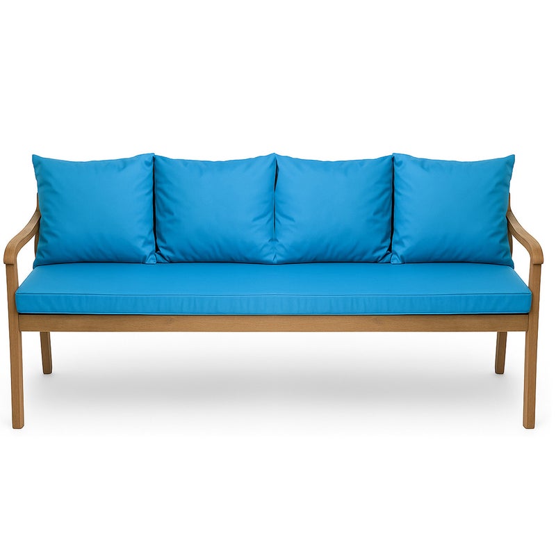 Poduszka ogrodowa na ławkę 180x60x50cm poduszka na meble ogrodowe niebieska, poduszka na balkon taras, poducha ogrodowa na huśtawkę