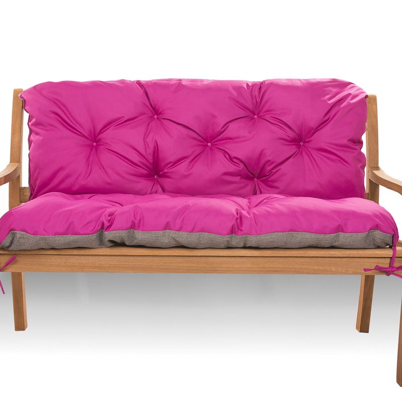 Poduszka ogrodowa na ławkę 100x50x40cm poduszka na meble ogrodowe różowa, poduszka na balkon taras, poducha ogrodowa na huśtawkę