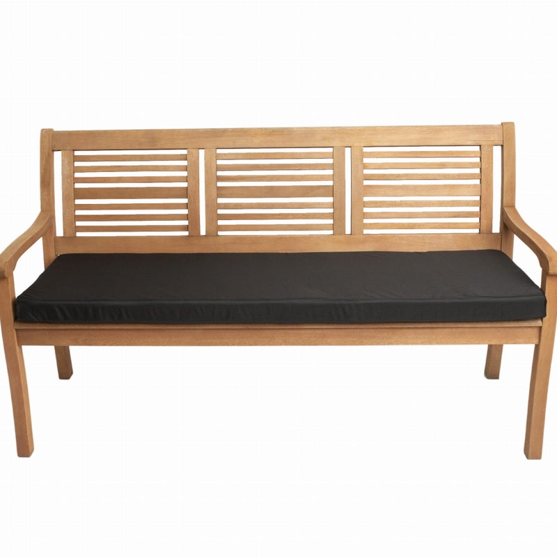 Poduszka ogrodowa na ławkę 130x60x7cm poduszka na meble ogrodowe czarna, poduszka na balkon taras, poducha ogrodowa na ławkę