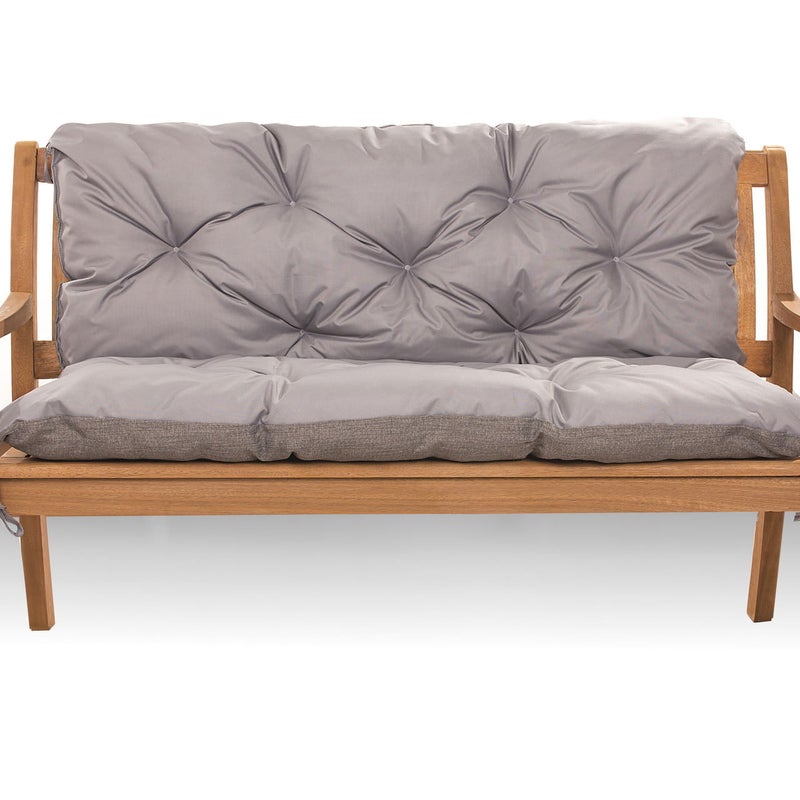 Poduszka ogrodowa na ławkę 100x50x40cm poduszka na meble ogrodowe jasna szara, poduszka na balkon taras, poducha ogrodowa na huśtawkę