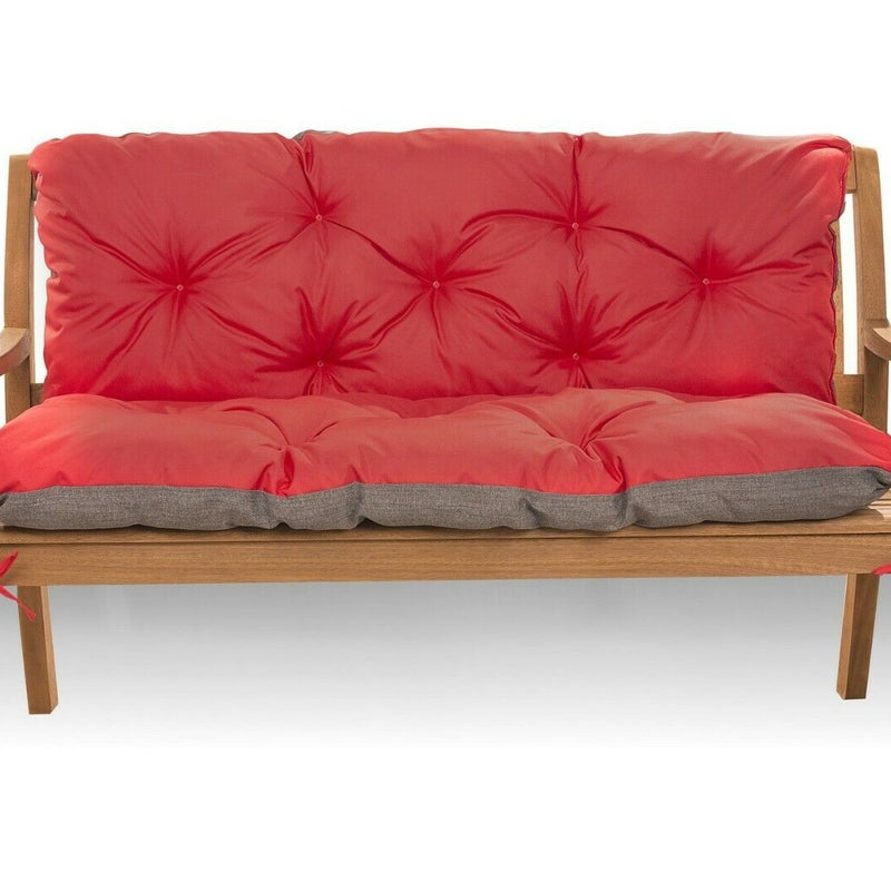 Poduszka ogrodowa na ławkę 100x50x40cm poduszka na meble ogrodowe czerwona, poduszka na balkon taras, poducha ogrodowa na huśtawkę