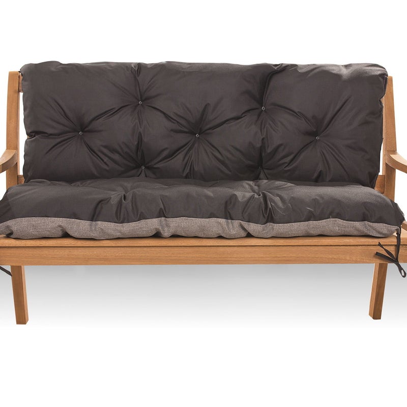 Poduszka ogrodowa na ławkę 100x50x40cm poduszka na meble ogrodowe czarna, poduszka na balkon taras, poducha ogrodowa na huśtawkę