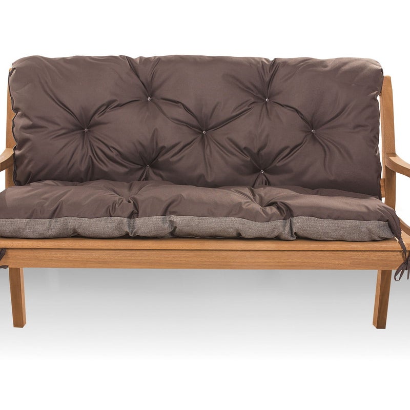 Poduszka ogrodowa na ławkę 100x50x40cm poduszka na meble ogrodowe brązowa, poduszka na balkon taras, poducha ogrodowa na huśtawkę