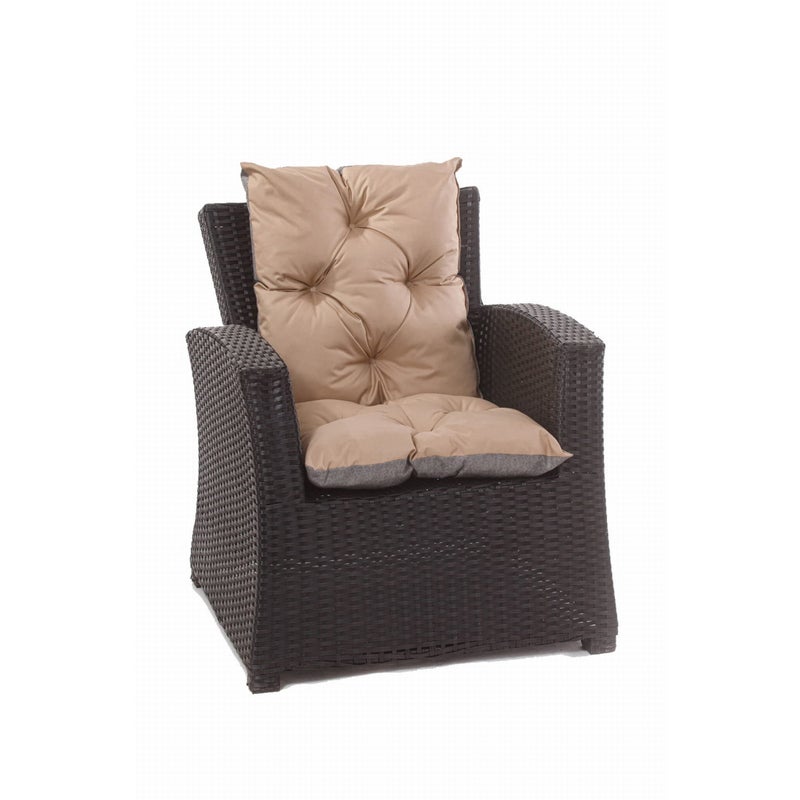 2x Poduszka na fotel ogrodowy rattanowy 55x50x50 poduszka na krzesło ogrodowe z oparciem beżowa poduszka na fotel technorattanowy na taras