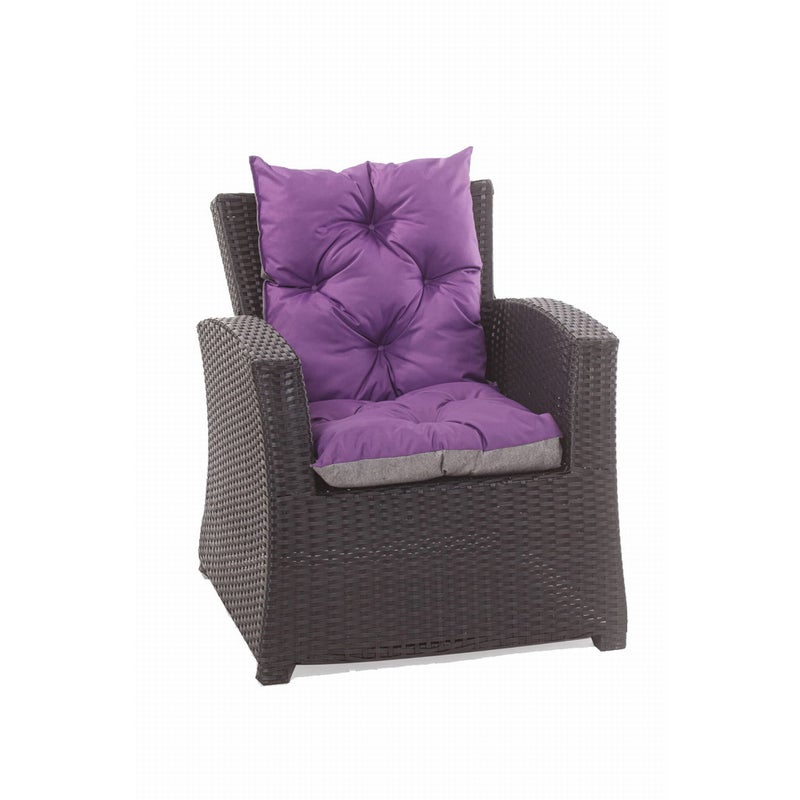 2x Poduszka na fotel ogrodowy rattanowy 55x50x50 poduszka na krzesło ogrodowe z oparciem fioletowa poduszka na fotel technorattanowy na taras