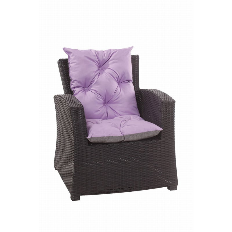 2x Poduszka na fotel ogrodowy rattanowy 55x50x50 poduszka na krzesło ogrodowe z oparciem fioletowa poduszka na fotel technorattanowy na taras