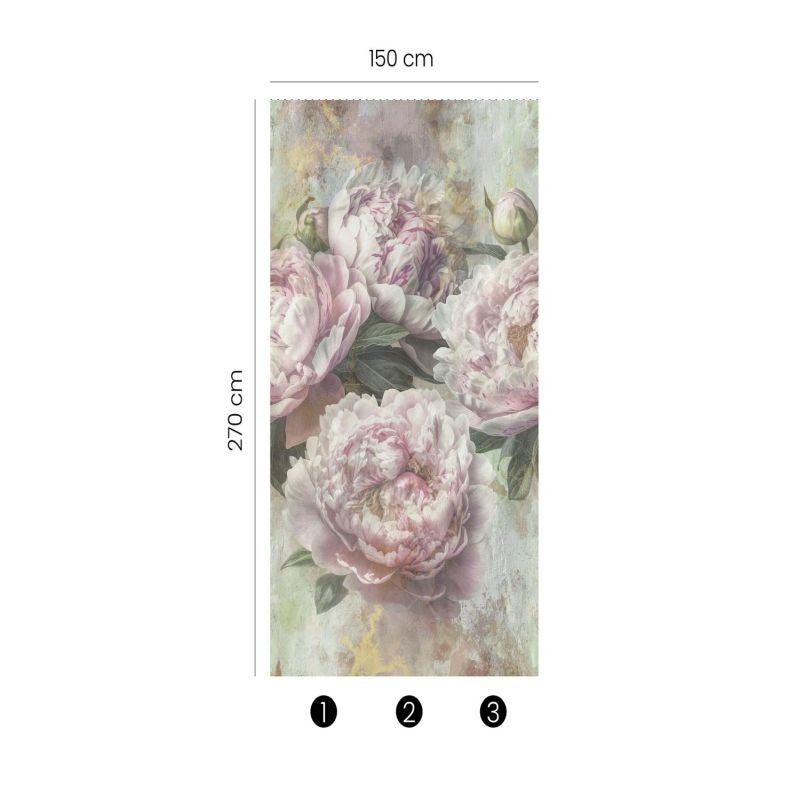 Fototapeta róże różowym - 150 x 270 cm - ERISMANN