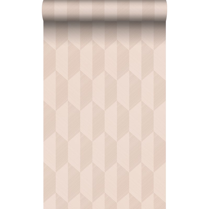 Tapeta flizelinowa z ekoteksturą Motyw 3D delikatnego różu - 50 x 900 cm - ORIGIN