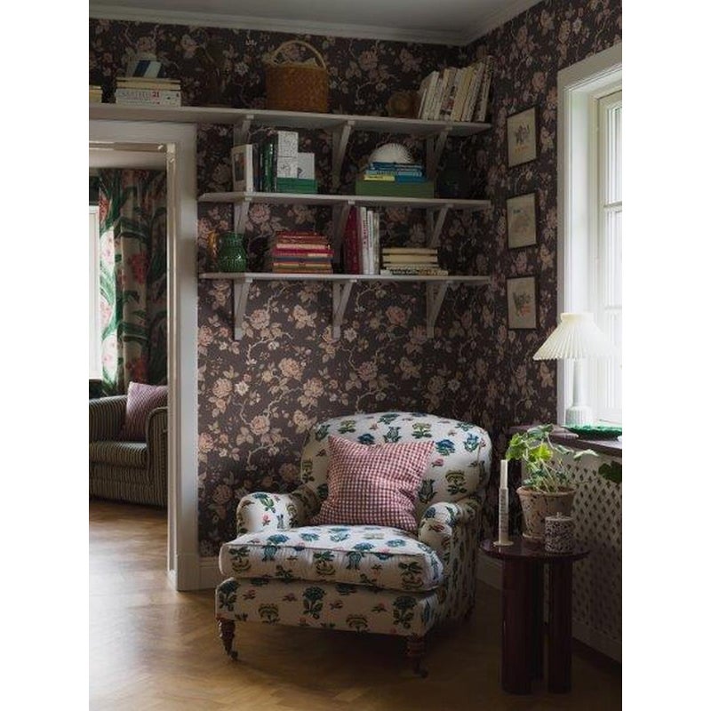 Tapeta kwiaty brązowym - 49 cm x 10.05 m - BORASTAPETER