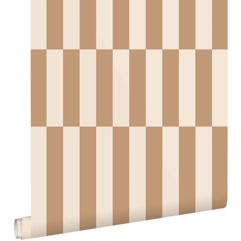 Tapeta paski beżowymIbrązowym - 53 cm x 10.05 m - ESTAHOME