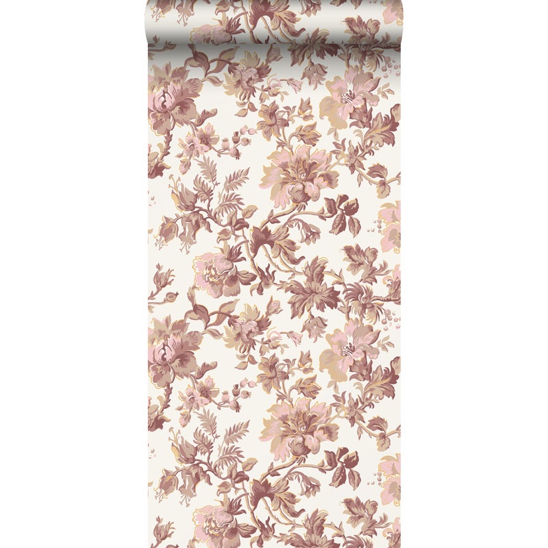 Tapeta kwiaty terakota - 53 cm x 10.05 m - DURO