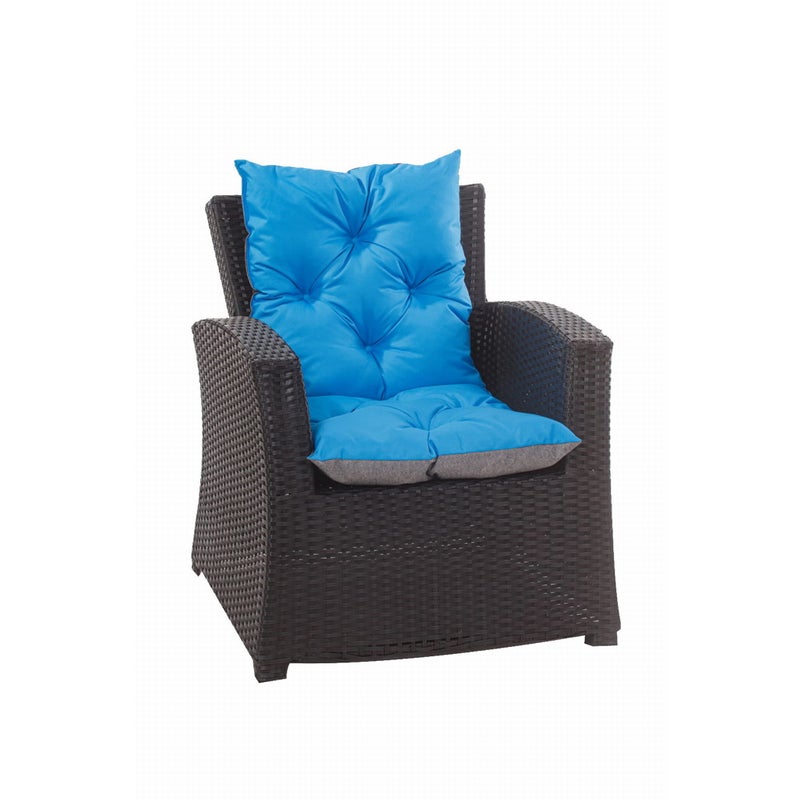 Poduszka na fotel ogrodowy rattanowy 55x50x50 poduszka na krzesło ogrodowe z oparciem niebieska poduszka na fotel technorattanowy na taras