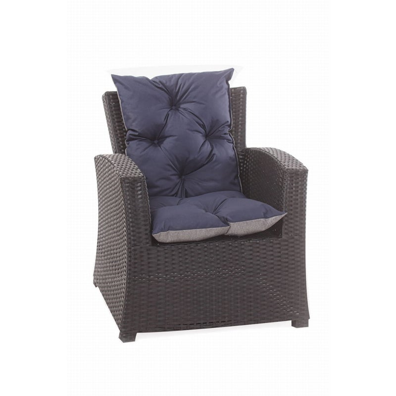 Poduszka na fotel ogrodowy rattanowy 55x50x50 poduszka na krzesło ogrodowe z oparciem granatowa poduszka na fotel technorattanowy na taras