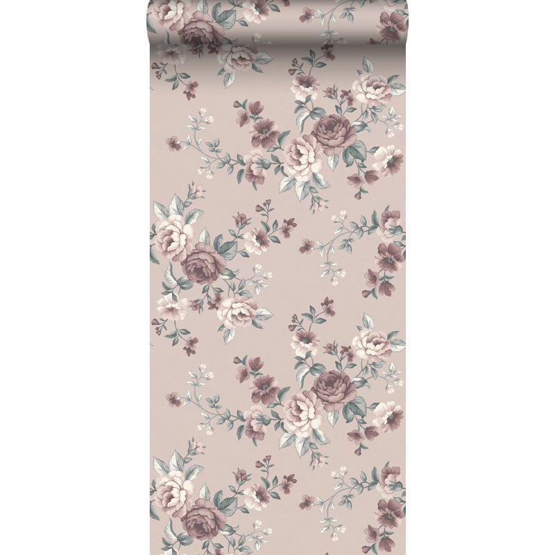 Tapeta kwiaty różowym - 53 cm x 10.05 m - BORASTAPETER