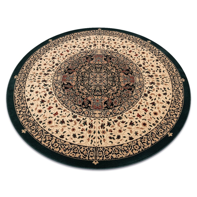 Dywan wełniany POLONIA koło WITRAŻ szmaragd koło 135 cm