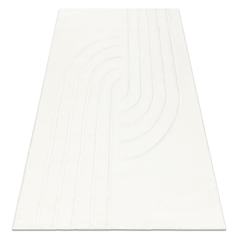 Dywan CURVY biały 11 Curves do prania, strukturalny, tłoczony, pluszowy 140x190 cm