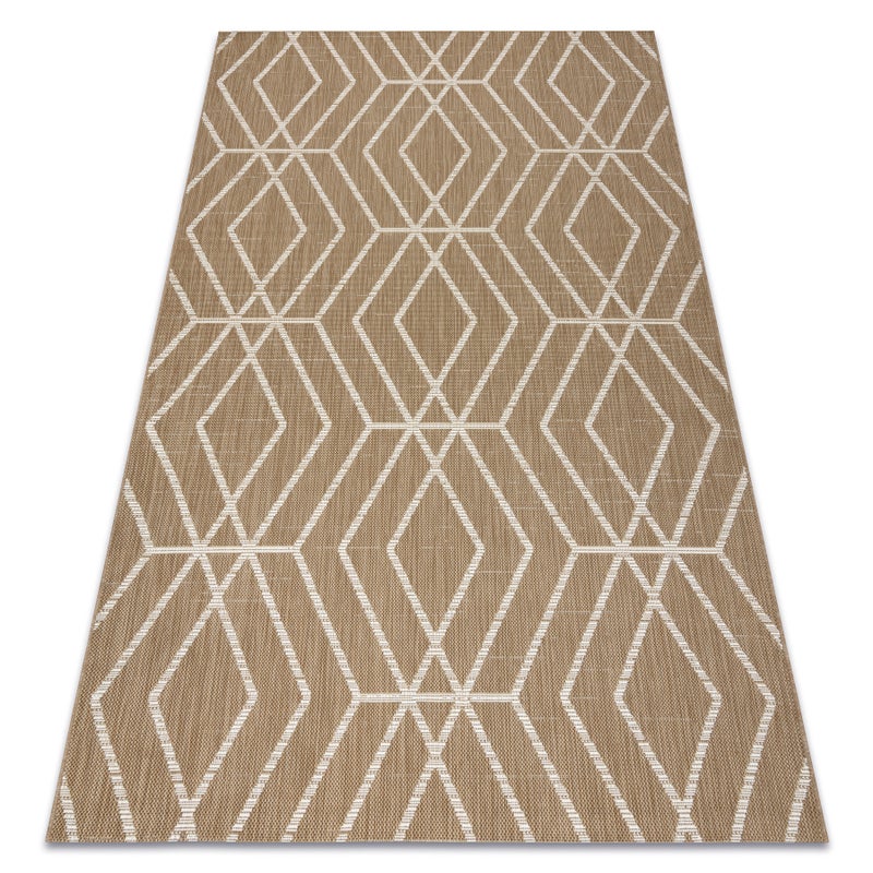Dywan sizal FLAT 48956265 Geometryczny - beż naturalny kolor słomkowy, sznurkowy 140x200 cm