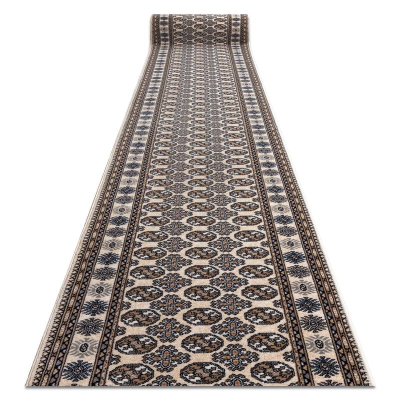 Chodnik NAIN wełniany Rozeta 6177 51033 beż / granat 100cm 100x500 cm