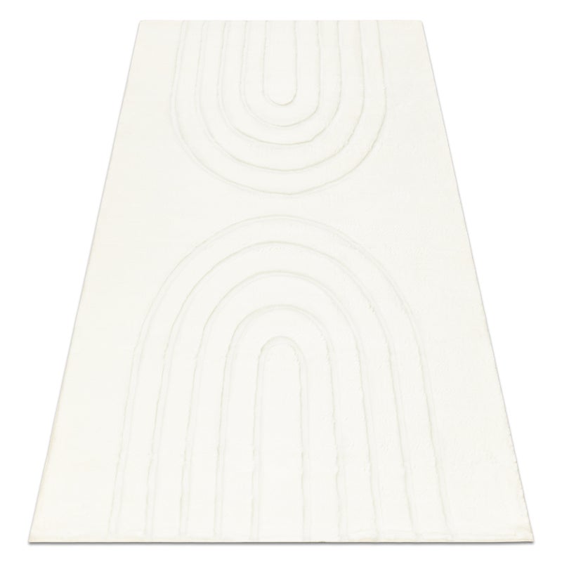 Dywan CURVY biały 11 Arches do prania, strukturalny, tłoczony, pluszowy 200x290 cm