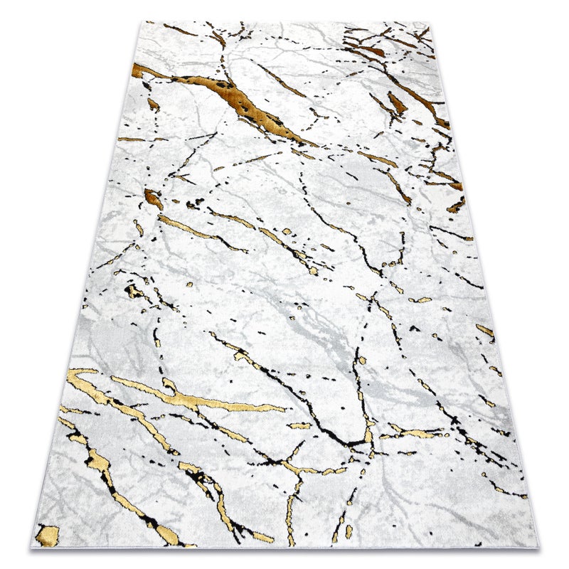 Dywan ALLURE 1963 Marmur - Strukturalny, stylowy, glamour biały / złoty 200x290 cm