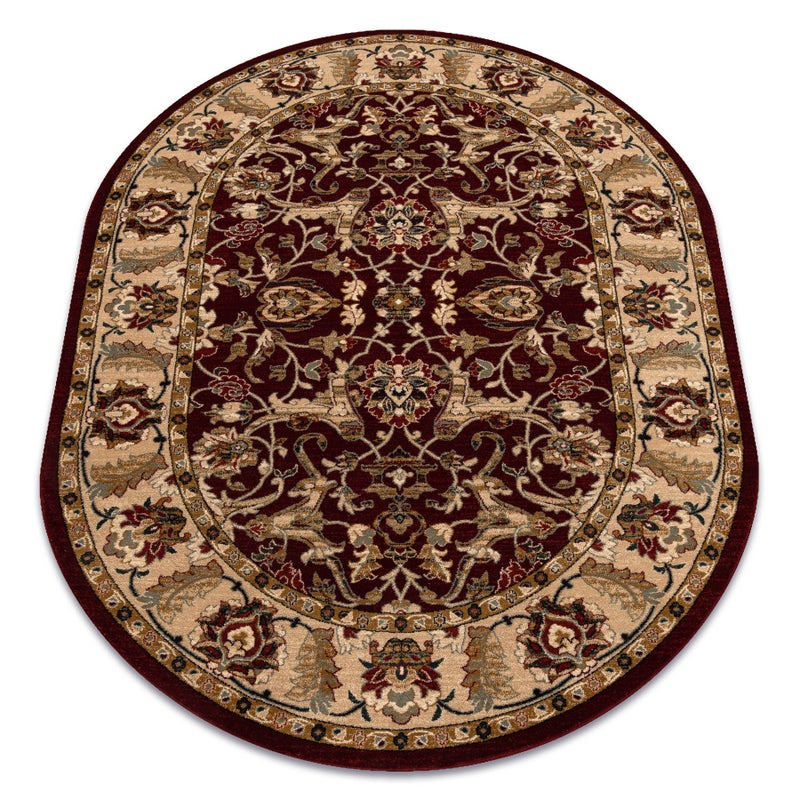 Dywan wełniany OMEGA owal ORDA kwiaty jasny rubin 2 170x235 cm