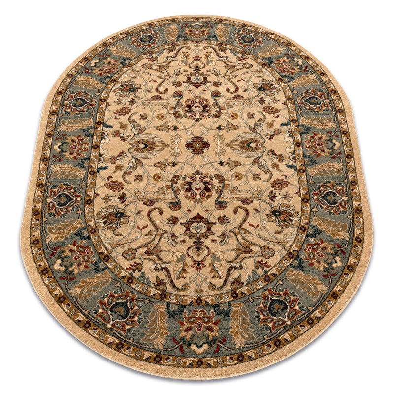 Dywan wełniany OMEGA owal ORDA kwiaty jaśmin 2 zielony 170x235 cm