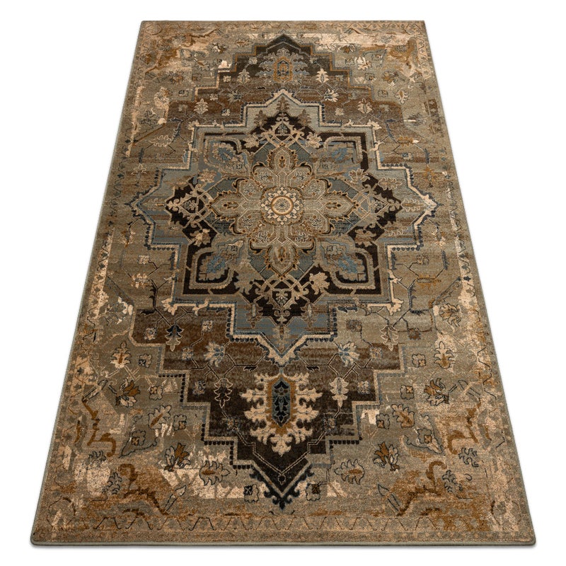 Dywan wełniany OMEGA ABBAS Rozeta vintage koniak beż 170x235 cm