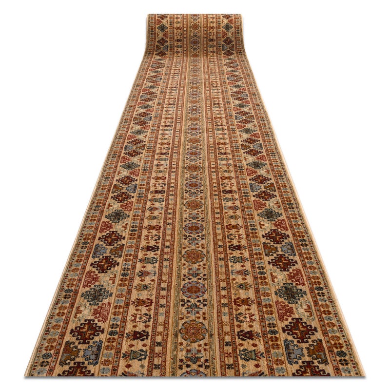 Chodnik wełniany KESHAN 7684/53555 Orientalny beż / terakota 90cm 90x300 cm